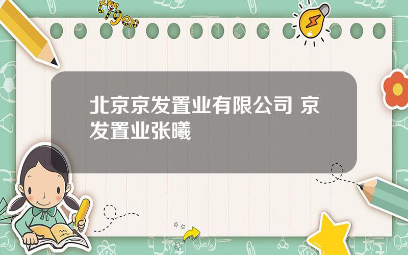 北京京发置业有限公司 京发置业张曦